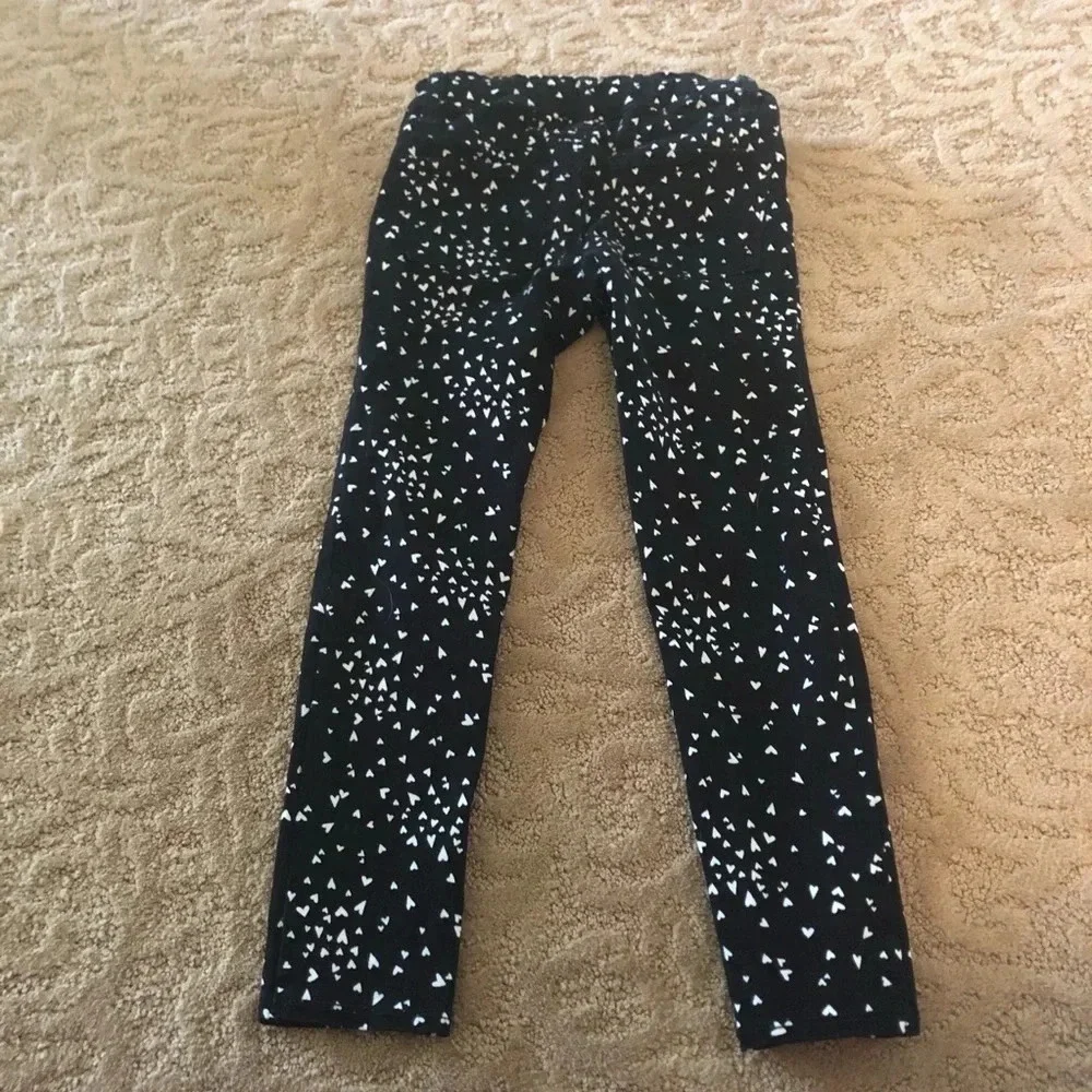 Old navy black white heart ballerina pants 6